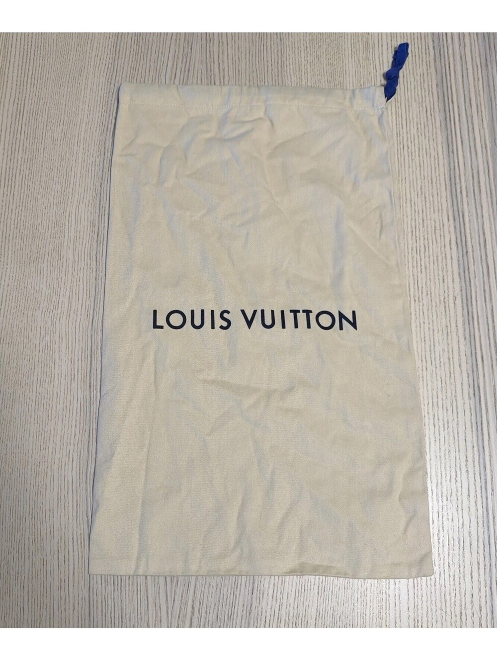 Authentic LOUIS VUITTON Large Dust Bag 19" x 11.5" Blue Drawstring Shoe Purse XL